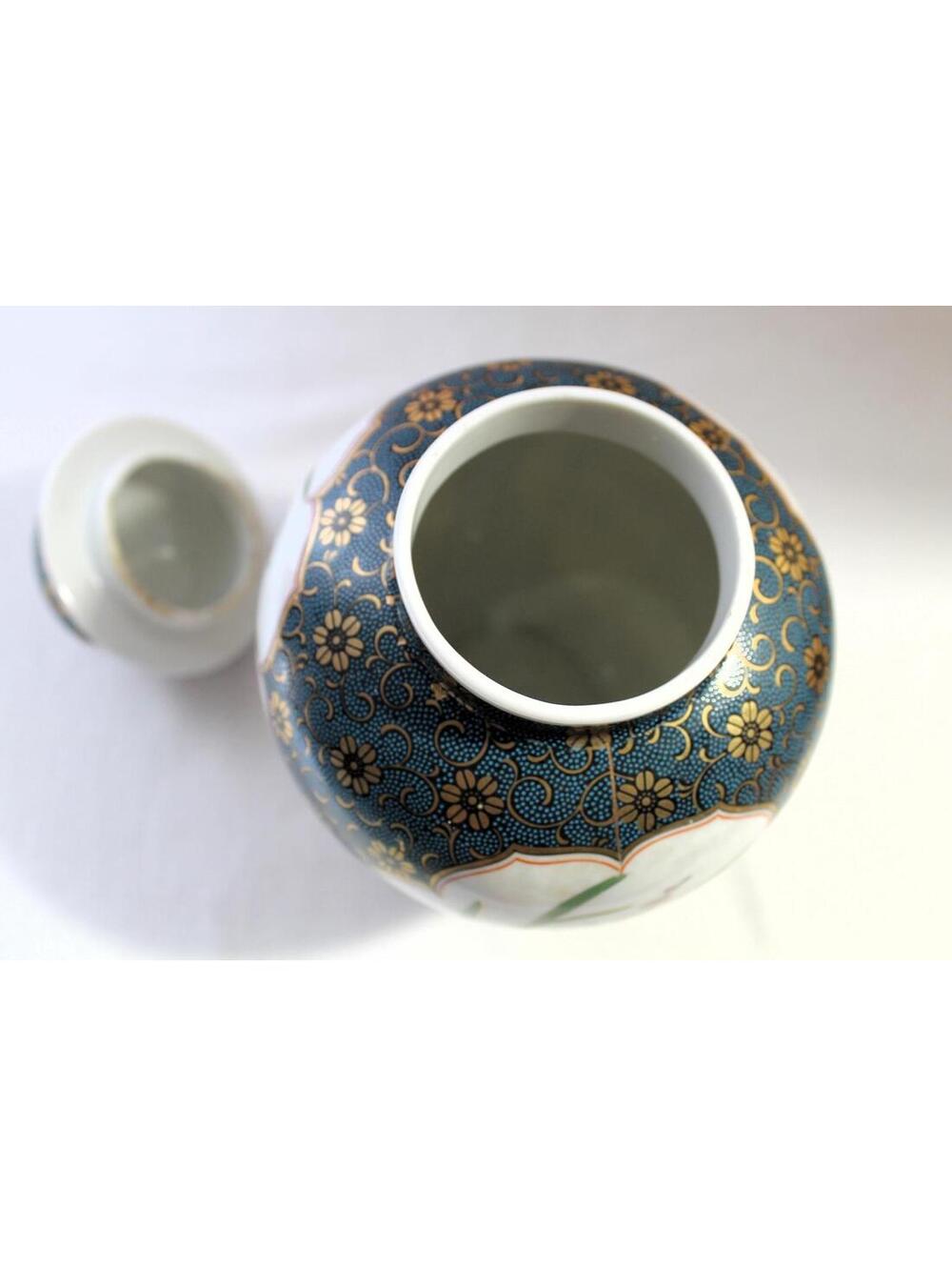 Vintage OMC Japanese Hand-Painted Porcelain Ginger Jar with Lid - Picture 5 of 7